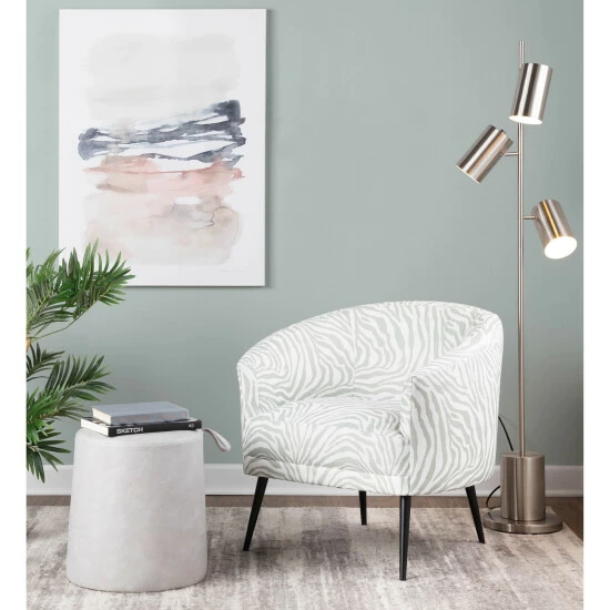 Cheapest đ Silver Orchid Randolf Zebra Print Accent Chair Light Green đŻ - Image 4