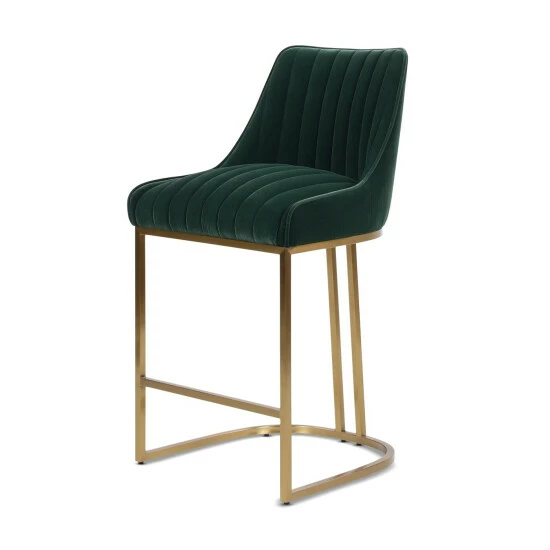 Hot Sale đĽ Silver Orchid Performance Fabric Teje Modern Glam Gold Base Counter Height Bar Stool Burnt Orange - Velvet đ - Image 7