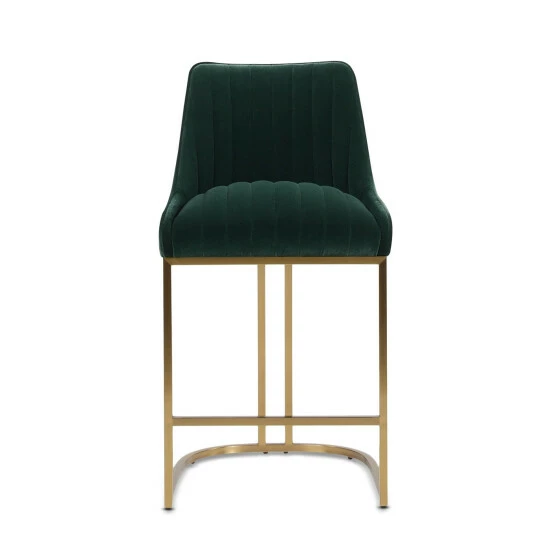 Hot Sale đĽ Silver Orchid Performance Fabric Teje Modern Glam Gold Base Counter Height Bar Stool Burnt Orange - Velvet đ - Image 8