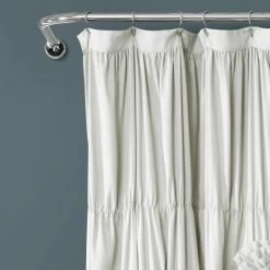 Flash Sale 👏 Silver Orchid Bara Ruffle Flower Trim Shower Curtain White ✔️ -Silver Orchid Shop unnamed file 2068