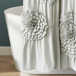 Flash Sale 👏 Silver Orchid Bara Ruffle Flower Trim Shower Curtain White ✔️ -Silver Orchid Shop unnamed file 2069