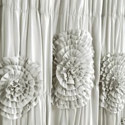 Flash Sale 👏 Silver Orchid Bara Ruffle Flower Trim Shower Curtain White ✔️ -Silver Orchid Shop unnamed file 2070