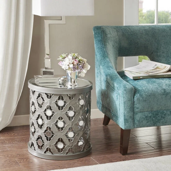 Discount â¤ď¸ Silver Orchid Olivia Silver Quatrefoil Mirror Accent Table đ
