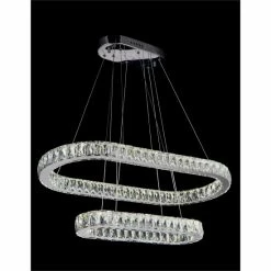 Budget 😀 Silver Orchid Agnew LED Crystal Drum Chrome Chandelier ⌛