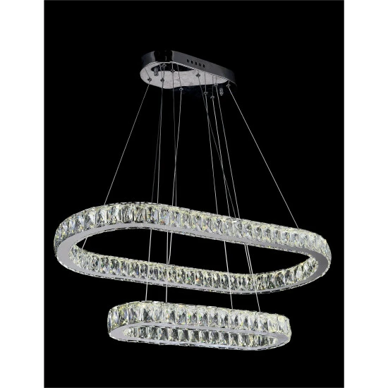 Budget 😀 Silver Orchid Agnew LED Crystal Drum Chrome Chandelier ⌛