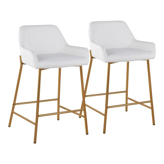 Flash Sale đ„ Silver Orchid Galotti Gold Fixed-Height Upholstered Counter Stool - Set Of 2 Silver Velvet đ„° - Image 6