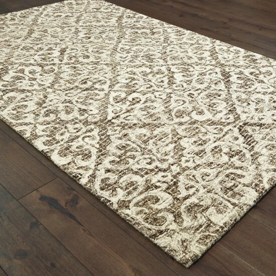 Deals â¤ď¸ Silver Orchid Brincken Hand-tufted Brown/ Ivory Area Rug đ 4 Deals â¤ď¸ Silver Orchid Brincken Hand-tufted Brown/ Ivory Area Rug đ - Image 2