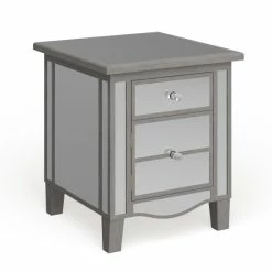 Buy 👍 Silver Orchid Talmadge Mirrored End Table With Drawer And Cabinet Antique Silver/mirrored Glass ✔️ -Silver Orchid Shop unnamed file 2134