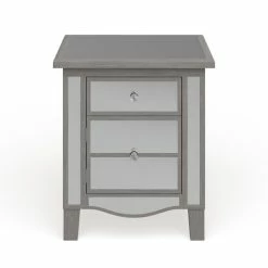 Buy 👍 Silver Orchid Talmadge Mirrored End Table With Drawer And Cabinet Antique Silver/mirrored Glass ✔️ -Silver Orchid Shop unnamed file 2135