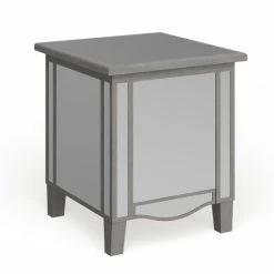 Buy 👍 Silver Orchid Talmadge Mirrored End Table With Drawer And Cabinet Antique Silver/mirrored Glass ✔️ -Silver Orchid Shop unnamed file 2137