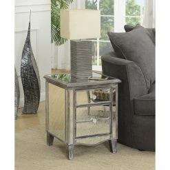 Buy 👍 Silver Orchid Talmadge Mirrored End Table With Drawer And Cabinet Antique Silver/mirrored Glass ✔️ -Silver Orchid Shop unnamed file 2138