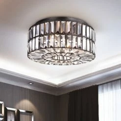 Hot Sale 🤩 Silver Orchid Taylor Crystal Glass Prism Flush Mount Chandelier 👏