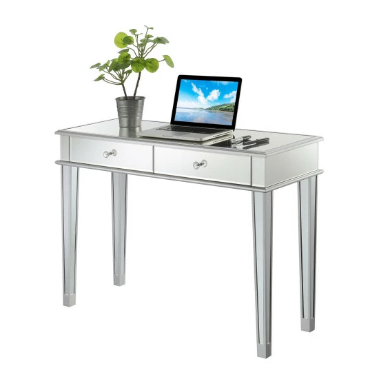 Cheap ✨ Silver Orchid Bertram Deluxe 2 Drawer Mirrored Desk/Console Table ⭐ - Image 2