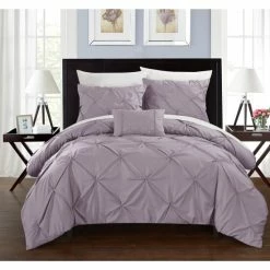 Outlet 🥰 Silver Orchid Niven 4-piece Lavender Duvet Cover Set ⌛