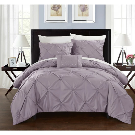Outlet 𼰠Silver Orchid Niven 4-piece Lavender Duvet Cover Set â 3 Outlet 𼰠Silver Orchid Niven 4-piece Lavender Duvet Cover Set â