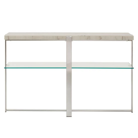 Cheapest đ Silver Orchid Bellamy Marble-top Chrome Framed Sofa Table đ - Image 4