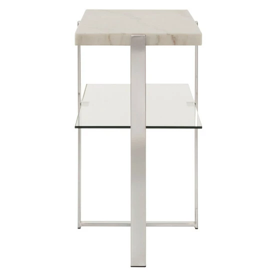 Cheapest đ Silver Orchid Bellamy Marble-top Chrome Framed Sofa Table đ - Image 5