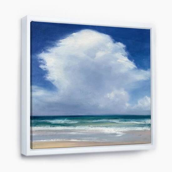 Coupon đ Silver Orchid 'Beach Clouds II' Coastal Landscape Framed Canvas đ - Image 2