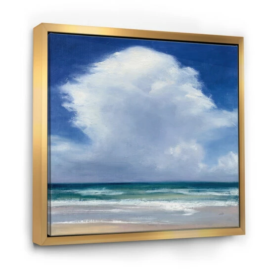 Coupon đ Silver Orchid 'Beach Clouds II' Coastal Landscape Framed Canvas đ - Image 8