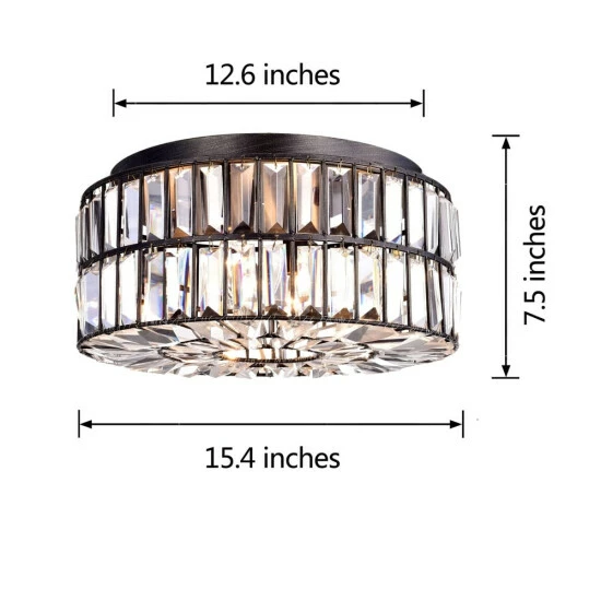 Hot Sale 𤊠Silver Orchid Taylor Crystal Glass Prism Flush Mount Chandelier đ - Image 7