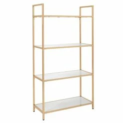 Deals 🥰 Silver Orchid Arbuckle Glossy White Bookshelf ❤️