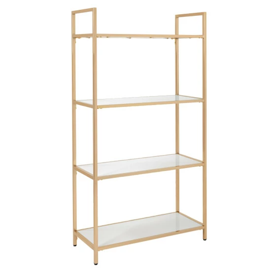 Deals 🥰 Silver Orchid Arbuckle Glossy White Bookshelf ❤️
