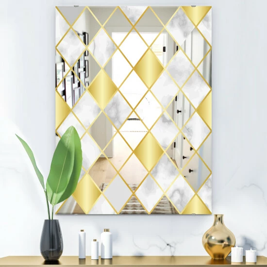 Deals ๐ Silver Orchid Allen Printed Mid-century Mirror โ๏ธ