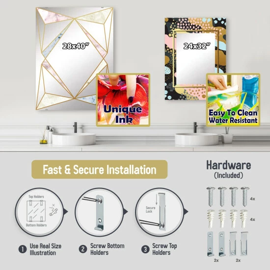 Deals ๐ Silver Orchid Allen Printed Mid-century Mirror โ๏ธ - Image 5