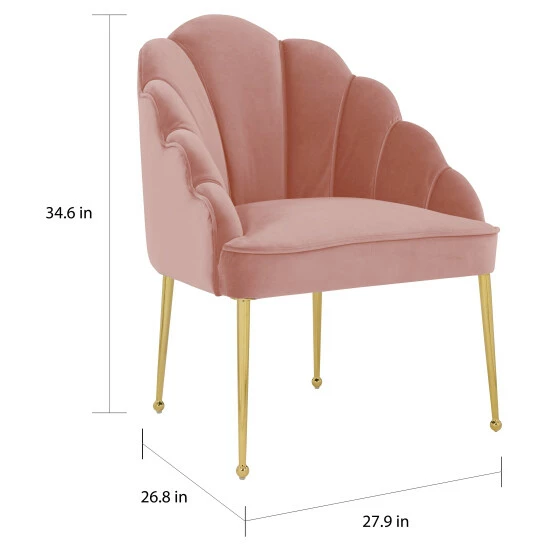 New ✨ Silver Orchid Zelenka Petite Blush Velvet Chair 🧨 - Image 6