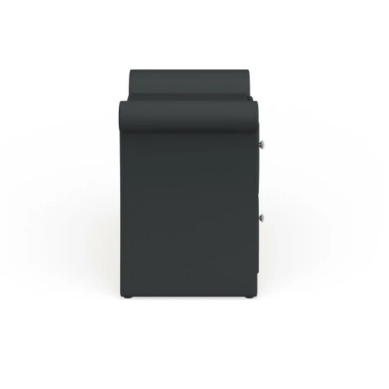 Budget đ Silver Orchid Dora Matte Black PU Leather 2-drawer Bedside Nightstand đ - Image 3