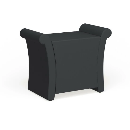 Budget đ Silver Orchid Dora Matte Black PU Leather 2-drawer Bedside Nightstand đ - Image 4