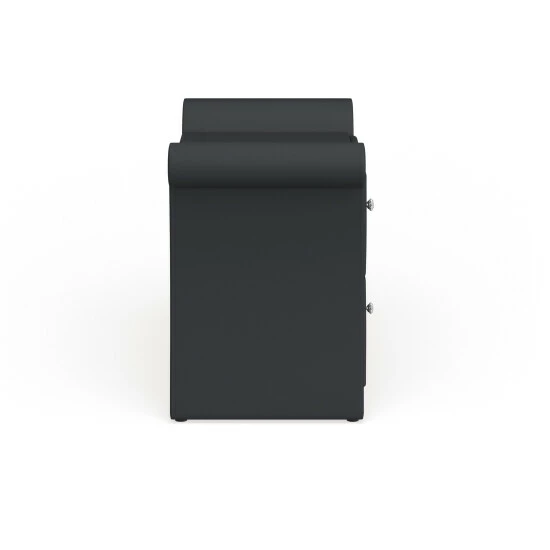 Budget đ Silver Orchid Dora Matte Black PU Leather 2-drawer Bedside Nightstand đ - Image 8