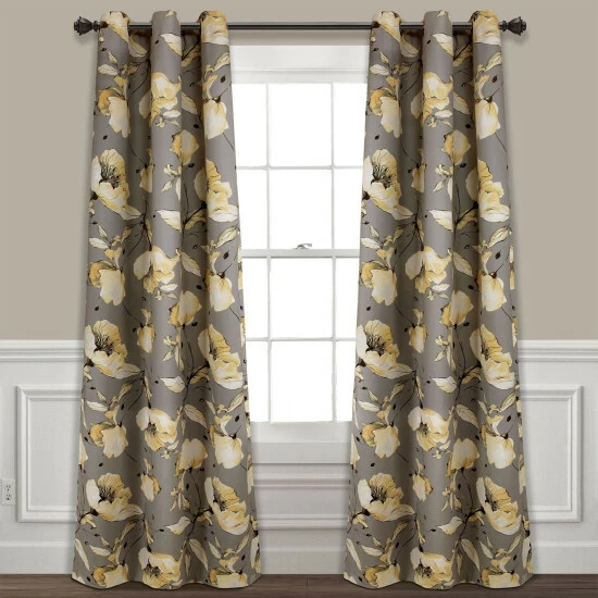 Coupon ๐ฏ Silver Orchid Lane Blackout Window Curtain Panel Pair Yellow & Gray ๐