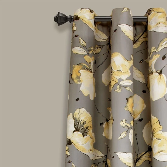 Coupon ๐ฏ Silver Orchid Lane Blackout Window Curtain Panel Pair Yellow & Gray ๐ - Image 2
