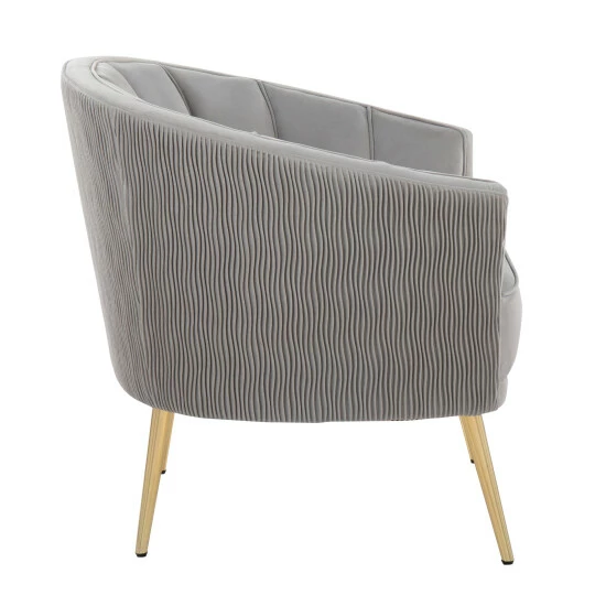 New đ Silver Orchid Randolf Pleated Waves Accent Chair â - Image 7