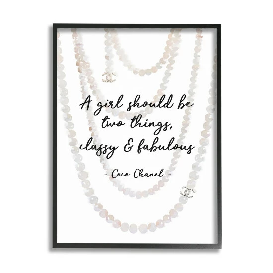 Best Pirce ๐ Silver Orchid Classy And Fabulous Fashion Quote With Pearls Framed Art - Multi-Color โญ