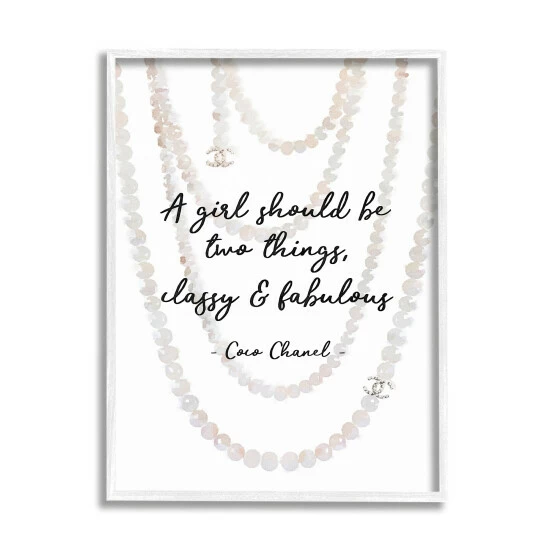 Best Pirce ๐ Silver Orchid Classy And Fabulous Fashion Quote With Pearls Framed Art - Multi-Color โญ - Image 6