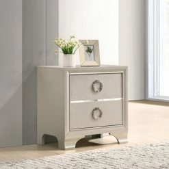 Best deal 🔥 Silver Orchid Anderson Metallic Sterling 2-drawer Nightstand 🌟