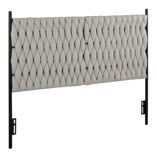 Hot Sale đ Silver Orchid Braided Matisse Queen Headboard Blue Fabric đ - Image 3