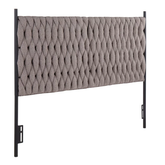 Hot Sale đ Silver Orchid Braided Matisse Queen Headboard Blue Fabric đ - Image 4