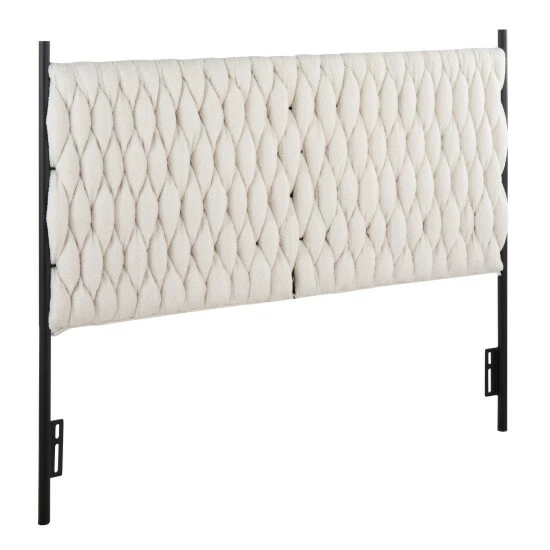 Hot Sale đ Silver Orchid Braided Matisse Queen Headboard Blue Fabric đ - Image 5
