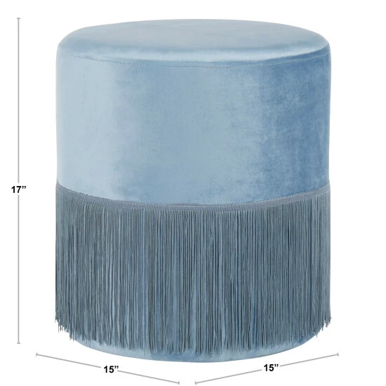 Best reviews of ⭐ Silver Orchid Gruning Contemporary Velvet Ottoman Powder Blue ✨ - Image 2