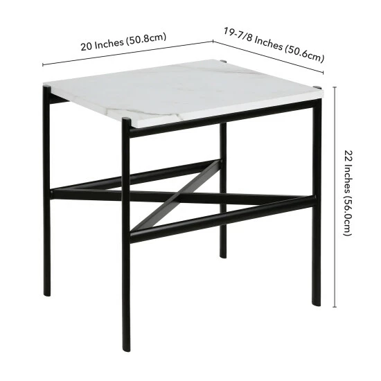 Best Sale ๐ Silver Orchid Fryland Bronze/ Faux Marble Side Table ๐ฏ - Image 4