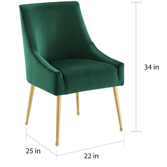 Buy ๐ Silver Orchid Allison Upholstered Velvet Dining Chair Navy ๐ - Image 7