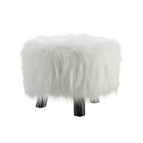 Best reviews of ๐ Silver Orchid Karlweis White Shag Faux Fur Ottoman ๐ฅฐ - Image 4