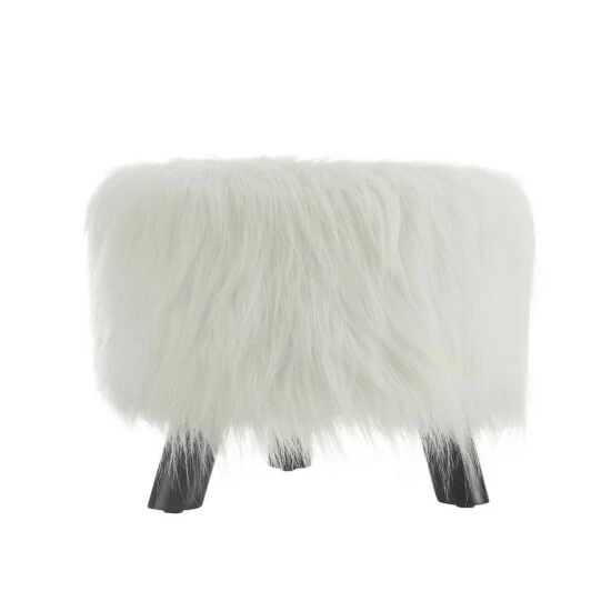 Best reviews of ๐ Silver Orchid Karlweis White Shag Faux Fur Ottoman ๐ฅฐ - Image 5