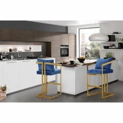 Best Pirce 🛒 Silver Orchid Granada Velvet Upholstered Bar Stool Grey 🛒