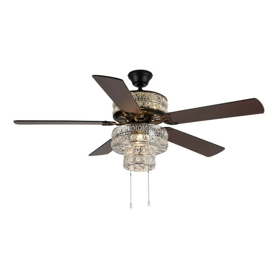 Hot Sale đ Silver Orchid March Silver Punched Metal And Clear Crystal Ceiling Fan - 52"L X 52"W X 21"H - 52"L X 52"W X 21"H đ 9 Hot Sale đ Silver Orchid March Silver Punched Metal And Clear Crystal Ceiling Fan - 52"L X 52"W X 21"H - 52"L X 52"W X 21"H đ - Image 7