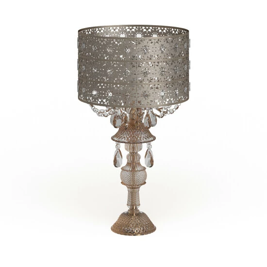 Buy đ Silver Orchid White Champagne Glass And Metal Table Lamp - 13.875"L X 13.875"W X 24"H đ 8 Buy đ Silver Orchid White Champagne Glass And Metal Table Lamp - 13.875"L X 13.875"W X 24"H đ - Image 6