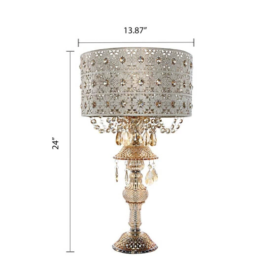Buy đ Silver Orchid White Champagne Glass And Metal Table Lamp - 13.875"L X 13.875"W X 24"H đ 9 Buy đ Silver Orchid White Champagne Glass And Metal Table Lamp - 13.875"L X 13.875"W X 24"H đ - Image 7
